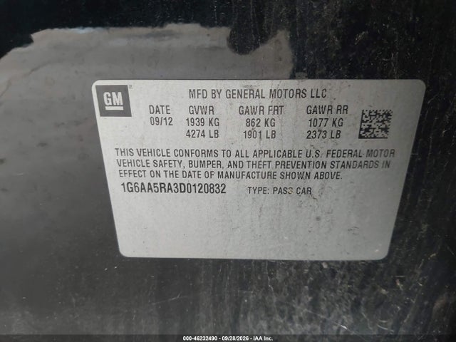Aukcja sprzedaży 2013 Cadillac Ats Standard, vin: 1G6AA5RA3D0120832, numer aukcji: 46232490