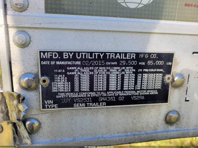 46232498 :رقم المزاد ، 1UYVS2531GM436102 vin ، 2016 Utility Trailer Mfg Unknown مزاد بيع