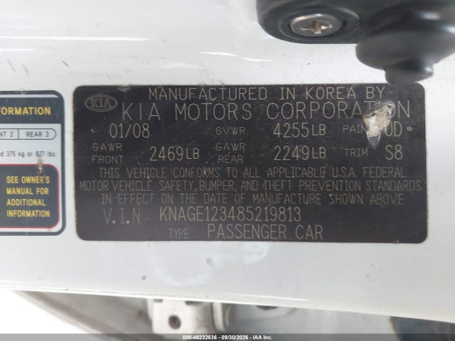 46232636 :رقم المزاد ، KNAGE123485219813 vin ، 2008 Kia Optima Lx مزاد بيع