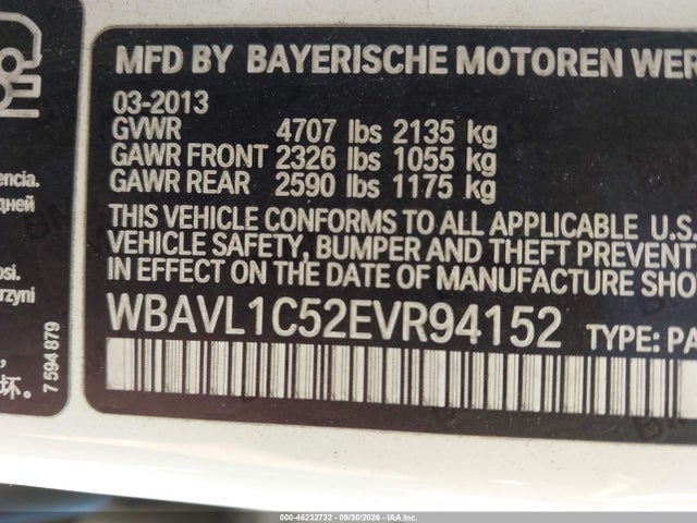 Продажа на аукционе авто 2014 Bmw X1 Xdrive28i, vin: WBAVL1C52EVR94152, номер лота: 46232732