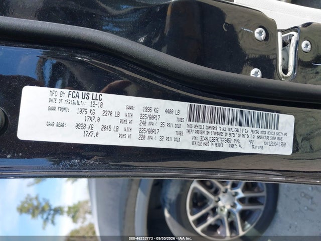 Продаж на аукціоні авто 2019 Jeep Compass Sun And Wheel Fwd, vin: 3C4NJCBB7KT679452, номер лоту: 46232773