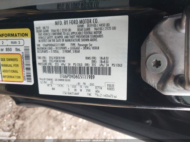 2016 Ford Fusion Se მანქანა იყიდება აუქციონზე, vin: 1FA6P0HD6G5111989, აუქციონის ნომერი: 46233133