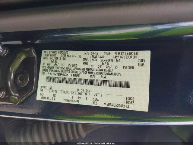 Ford F-150 Xlt 2016 1FTEW1EP4GKE41855 Image 9