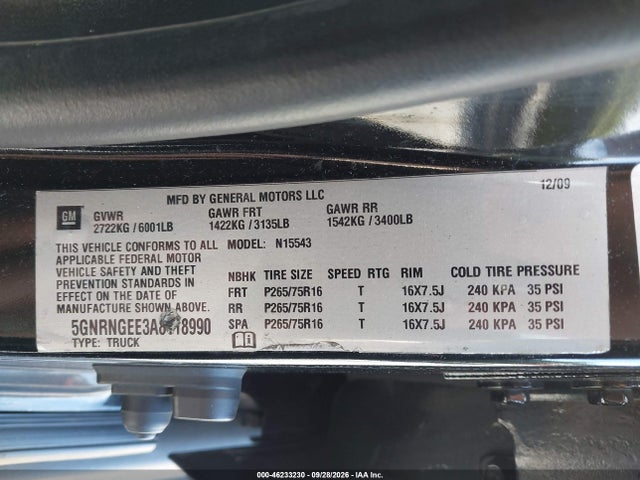 Продаж на аукціоні авто 2010 Hummer H3t Crew Cab, vin: 5GNRNGEE3A8118990, номер лоту: 46233230