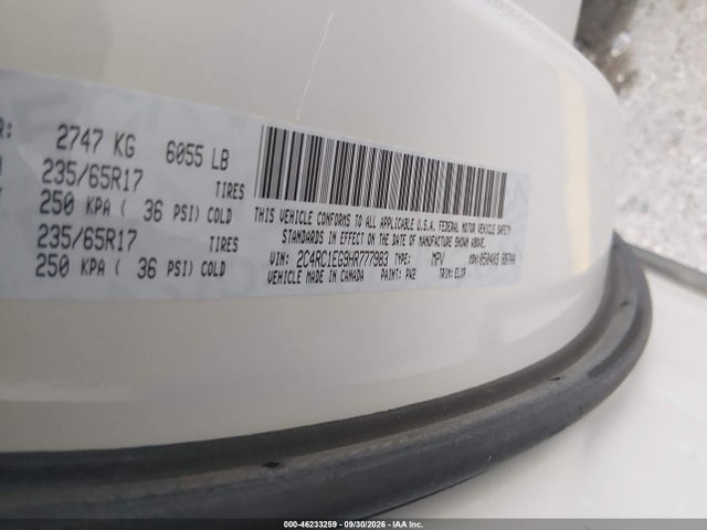 Продаж на аукціоні авто 2017 Chrysler Pacifica Touring-l Plus, vin: 2C4RC1EG9HR777983, номер лоту: 46233259