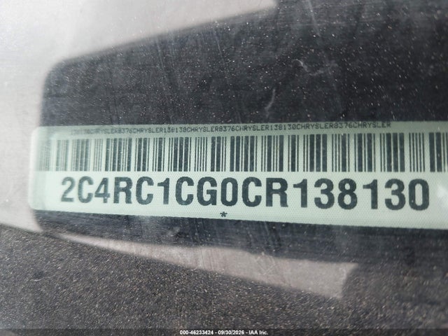 46233424 :رقم المزاد ، 2C4RC1CG0CR138130 vin ، 2012 Chrysler Town & Country Touring-l مزاد بيع