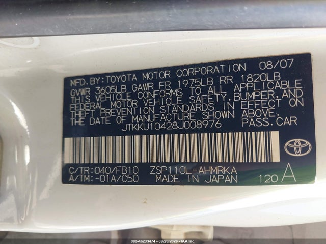 Продаж на аукціоні авто 2008 Scion Xd, vin: JTKKU10428J008976, номер лоту: 46233474