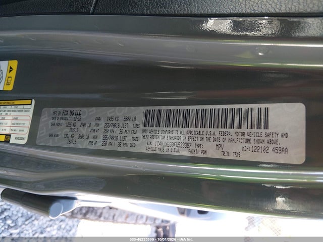46233599 :رقم المزاد ، 1C4HJXEG0KW533397 vin ، 2019 Jeep Wrangler Unlimited Sahara 4x4 مزاد بيع