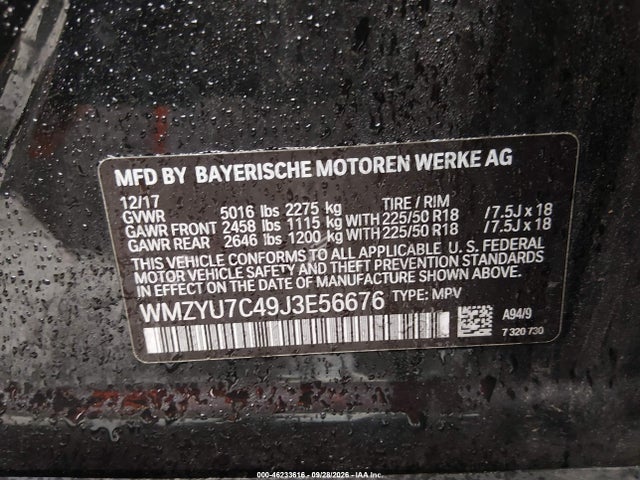 46233616 :رقم المزاد ، WMZYU7C49J3E56676 vin ، 2018 Mini E Countryman Cooper S مزاد بيع