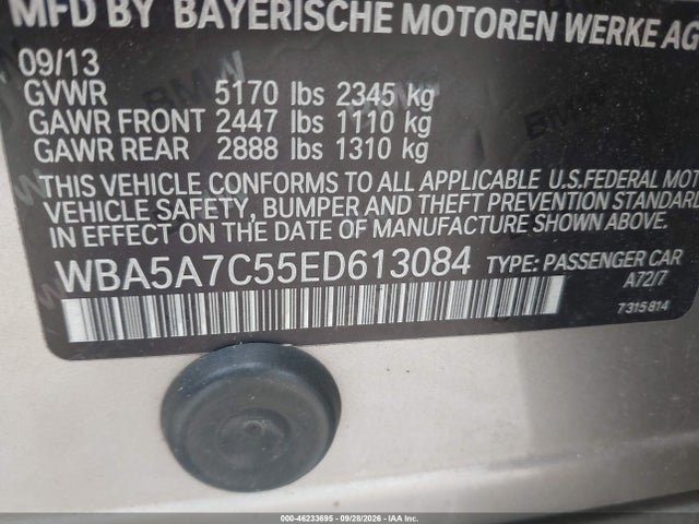 Продаж на аукціоні авто 2014 Bmw 528i Xdrive, vin: WBA5A7C55ED613084, номер лоту: 46233695