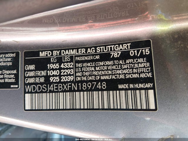 Mercedes-Benz CLA 250 2015 WDDSJ4EBXFN189748 Image 9