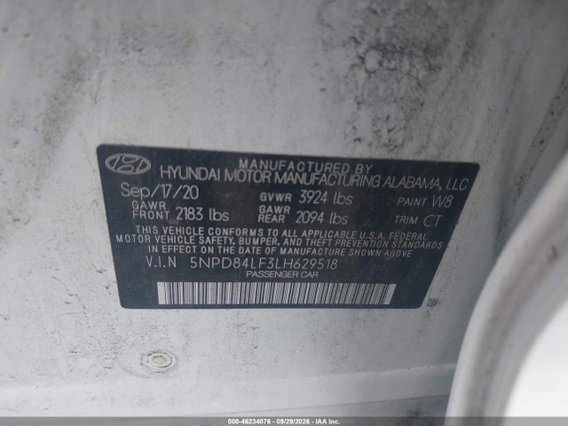 Hyundai Elantra Value Edition 2020 5NPD84LF3LH629518 Image 9