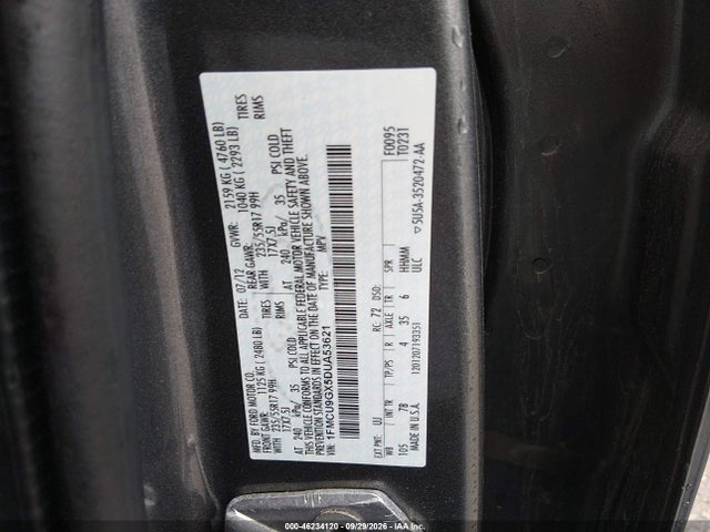 2013 Ford Escape Se მანქანა იყიდება აუქციონზე, vin: 1FMCU9GX5DUA53621, აუქციონის ნომერი: 46234120