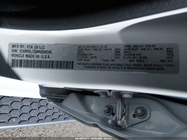 Продажа на аукционе авто 2022 Ram 1500, vin: 1C6RREJT5NN304249, номер лота: 46234171