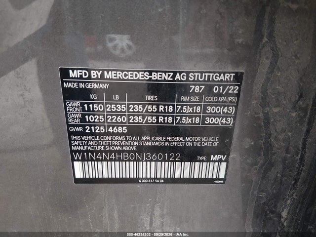 Продажа на аукционе авто 2022 Mercedes-benz Gla 250 4matic, vin: W1N4N4HB0NJ360122, номер лота: 46234302
