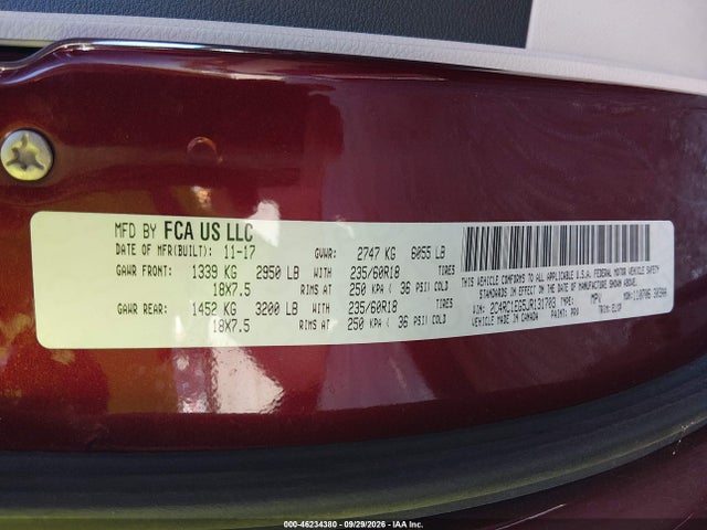 Продажа на аукционе авто 2018 Chrysler Pacifica Touring L Plus, vin: 2C4RC1EG5JR131703, номер лота: 46234380