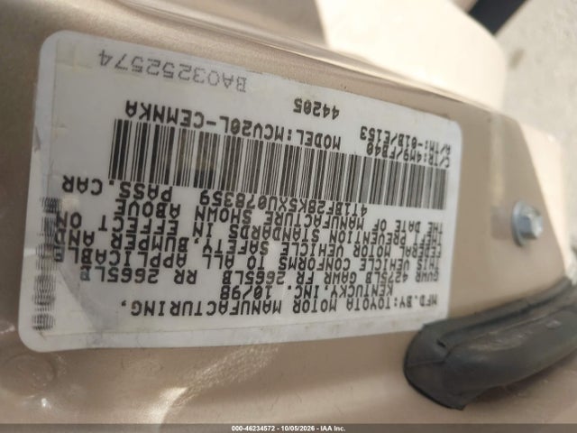 1999 Toyota Camry Le V6 მანქანა იყიდება აუქციონზე, vin: 4T1BF28K5XU078359, აუქციონის ნომერი: 46234572
