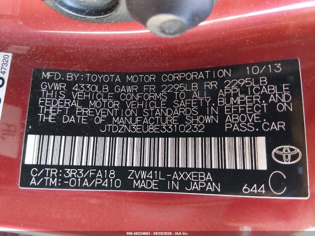 Aukcja sprzedaży 2014 Toyota Prius V Three, vin: JTDZN3EU8E3310232, numer aukcji: 46234663