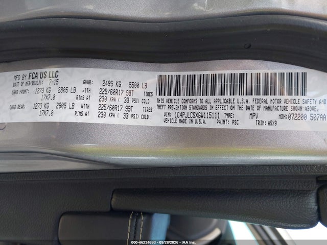 46234693 :رقم المزاد ، 1C4PJLCSXGW115111 vin ، 2016 Jeep Cherokee Latitude مزاد بيع