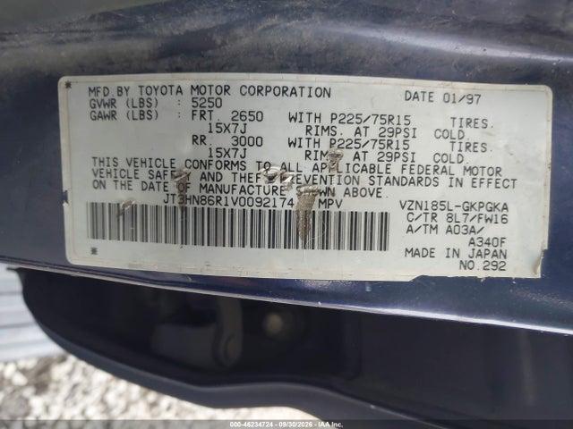 Продажа на аукционе авто 1997 Toyota 4runner Sr5 V6, vin: JT3HN86R1V0092174, номер лота: 46234724
