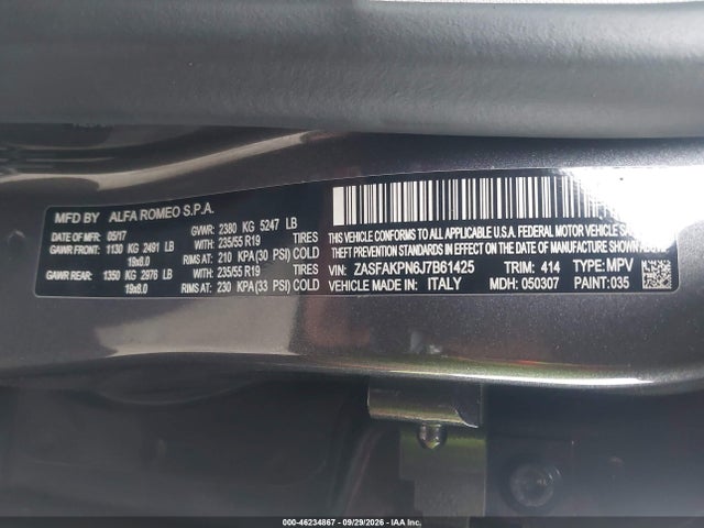 ZASFAKPN6J7B61425 Alfa Romeo Stelvio Sport Awd