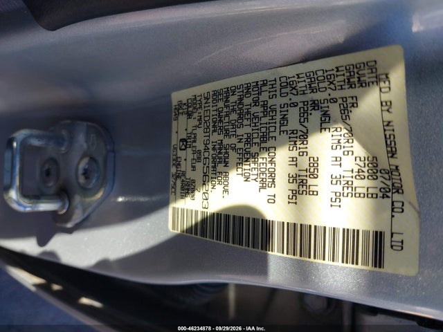 Продажа на аукционе авто 2004 Nissan Xterra Xe, vin: 5N1ED28T94C656203, номер лота: 46234878