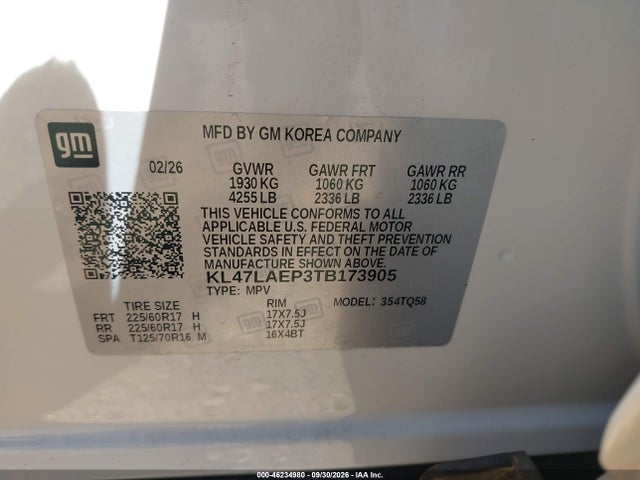 46234980 :رقم المزاد ، KL47LAEP3TB173905 vin ، 2026 Buick Envista Preferred Fwd مزاد بيع