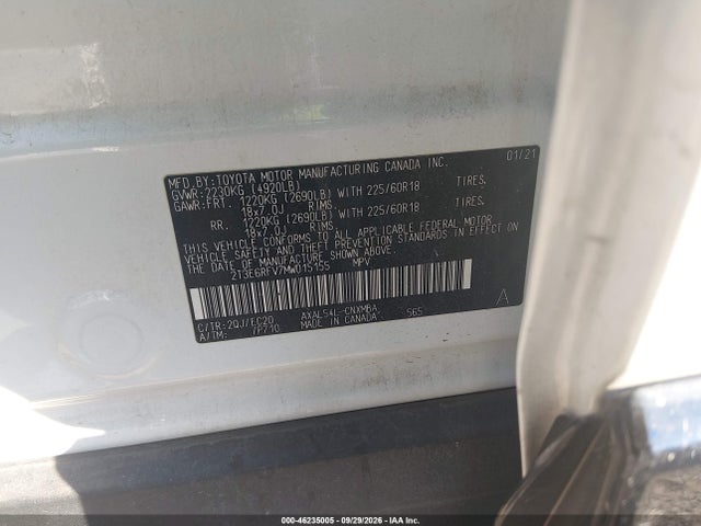 46235005 :رقم المزاد ، 2T3E6RFV7MW015155 vin ، 2021 Toyota Rav4 Hybrid Xse مزاد بيع