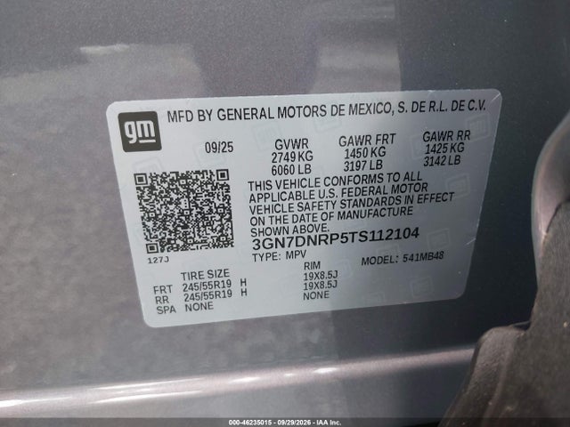 Продаж на аукціоні авто 2026 Chevrolet Equinox Ev Lt 2, vin: 3GN7DNRP5TS112104, номер лоту: 46235015