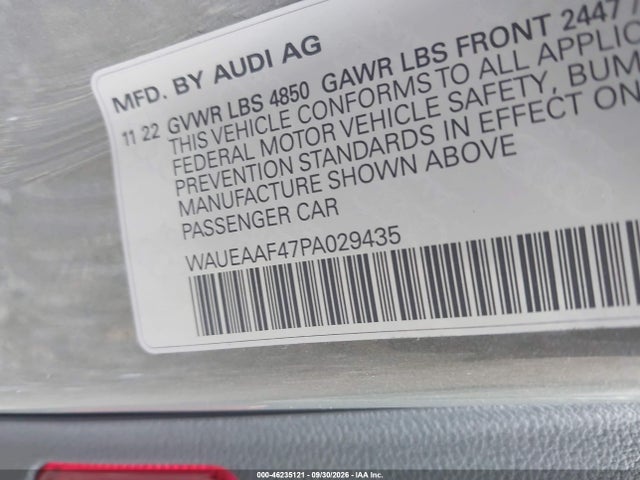 Aukcja sprzedaży 2023 Audi A4 Premium Plus 45 Tfsi S Line Quattro S Tronic, vin: WAUEAAF47PA029435, numer aukcji: 46235121