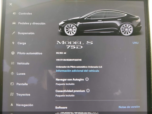 46235234 :رقم المزاد ، 5YJSA1E28HF223745 vin ، 2017 Tesla Model S 100d/60d/75d/90d/p100d مزاد بيع