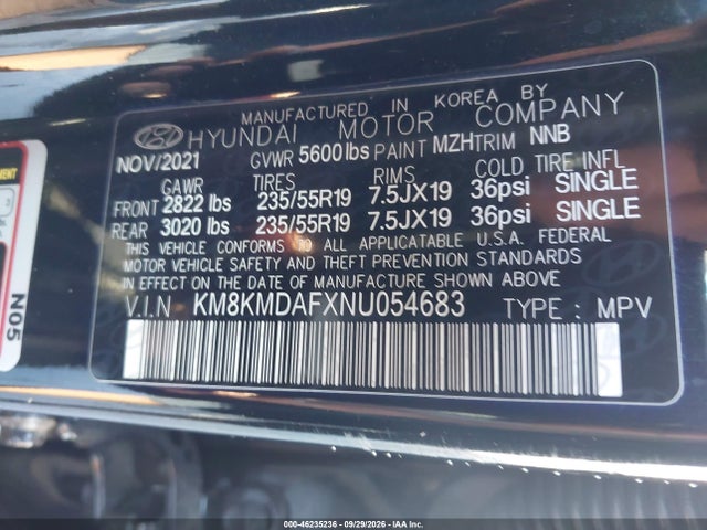 Auction sale of the 2022 Hyundai Ioniq 5 Se, vin: KM8KMDAFXNU054683, lot number: 46235236