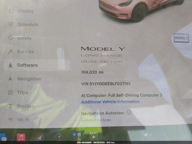 Продаж на аукціоні авто 2020 Tesla Model Y Long Range Dual Motor All-wheel Drive, vin: 5YJYGDEE9LF037161, номер лоту: 46235467