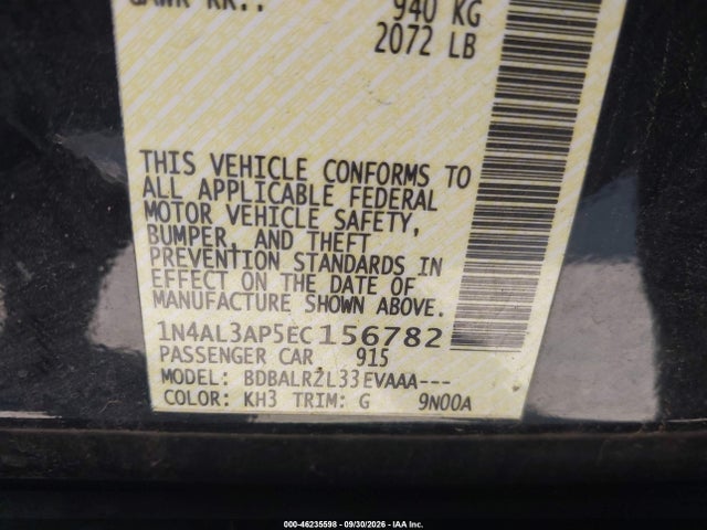 Nissan Altima 2.5 S 2014 1N4AL3AP5EC156782 Image 9