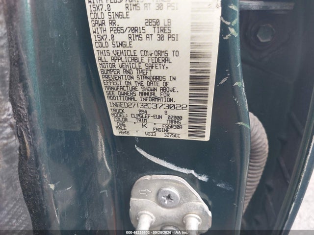 2002 Nissan Frontier Xe-v6 მანქანა იყიდება აუქციონზე, vin: 1N6ED27T32C373022, აუქციონის ნომერი: 46235602
