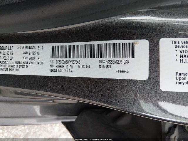 Aukcja sprzedaży 2015 Chrysler 200 Limited, vin: 1C3CCCAB0FN587242, numer aukcji: 46235621
