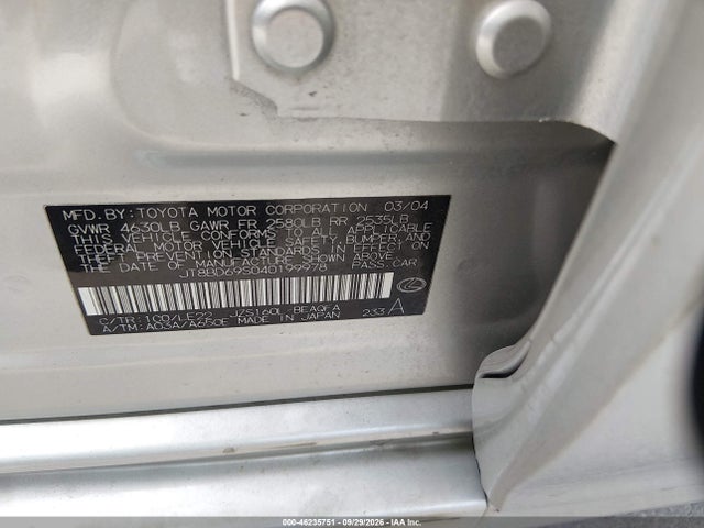 Продаж на аукціоні авто 2004 Lexus Gs 300, vin: JT8BD69S040199978, номер лоту: 46235751