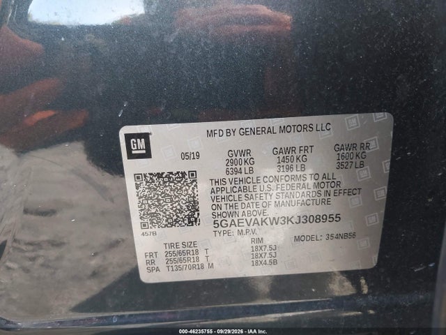 Aukcja sprzedaży 2019 Buick Enclave Awd Essence, vin: 5GAEVAKW3KJ308955, numer aukcji: 46235755
