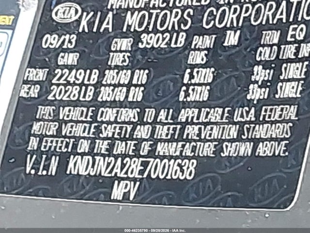 Продаж на аукціоні авто 2014 Kia Soul, vin: KNDJN2A28E7001638, номер лоту: 46235790