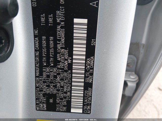 2015 Lexus Rx 350 მანქანა იყიდება აუქციონზე, vin: 2T2BK1BA2FC310014, აუქციონის ნომერი: 46235814