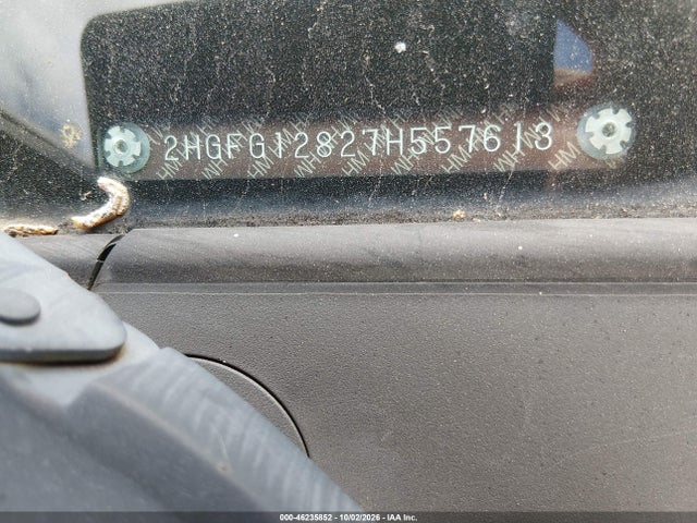 46235852 :رقم المزاد ، 2HGFG12827H557613 vin ، 2007 Honda Civic Ex مزاد بيع