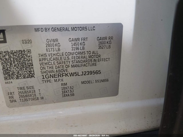 2020 Chevrolet Traverse Fwd Ls მანქანა იყიდება აუქციონზე, vin: 1GNERFKW5LJ239565, აუქციონის ნომერი: 46235897