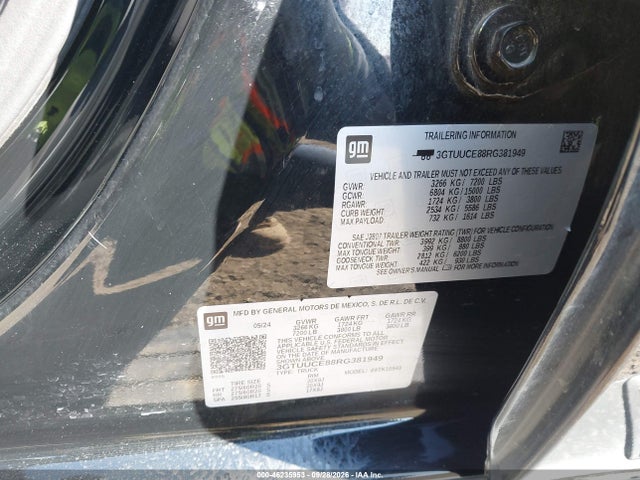 Продажа на аукционе авто 2024 Gmc Sierra 1500 4wd  Short Box Elevation With 3sb, vin: 3GTUUCE88RG381949, номер лота: 46235953
