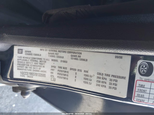 Продажа на аукционе авто 2007 Chevrolet Colorado Lt, vin: 1GCCS199378132695, номер лота: 46236160