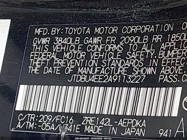 Продажа на аукционе авто 2010 Toyota Corolla Le, vin: JTDBU4EE2A9113227, номер лота: 46236203