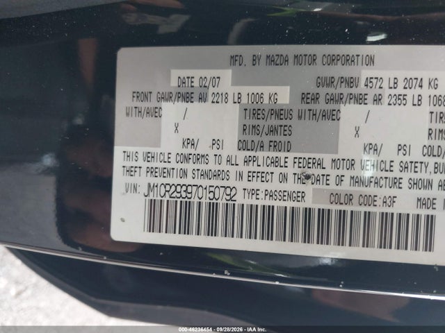 Aukcja sprzedaży 2007 Mazda Mazda5 Touring, vin: JM1CR293970150792, numer aukcji: 46236454