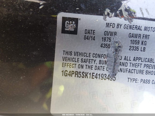 Aukcja sprzedaży 2014 Buick Verano Convenience Group, vin: 1G4PR5SK1E4193495, numer aukcji: 46236530