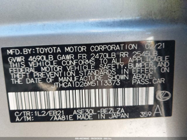 Lexus IS 300 2021 JTHCA1D26M5113373 Image 9