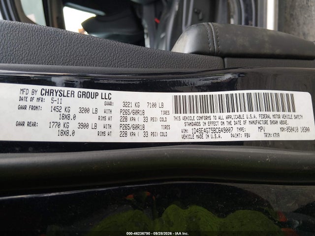 Aukcja sprzedaży 2011 Dodge Durango Crew, vin: 1D4SE4GT5BC649007, numer aukcji: 46236790
