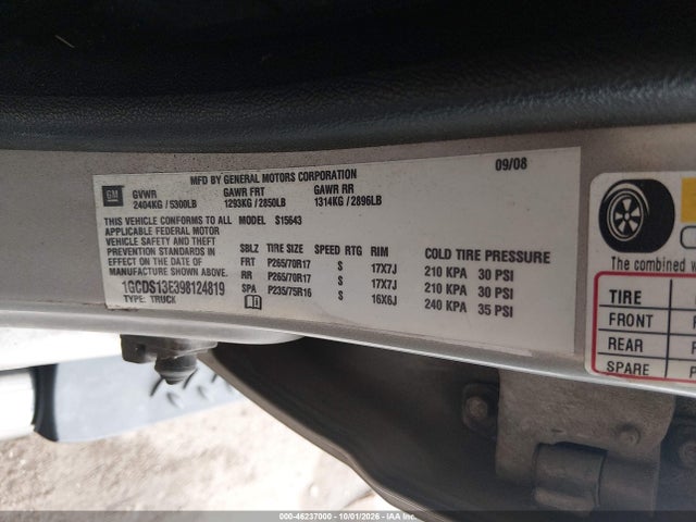 Продажа на аукционе авто 2009 Chevrolet Colorado Lt, vin: 1GCDS13E398124819, номер лота: 46237000